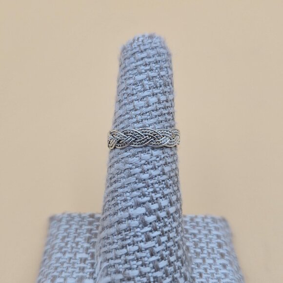Jewelry - Size 6 Sterling Silver Braided Rustic Handmade Band Ring A5433